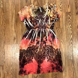 DNLA sports multi colored short sleeve dress